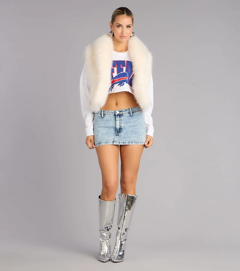 Ultra Game NFL Buffalo Bills Crop Sweatshirt