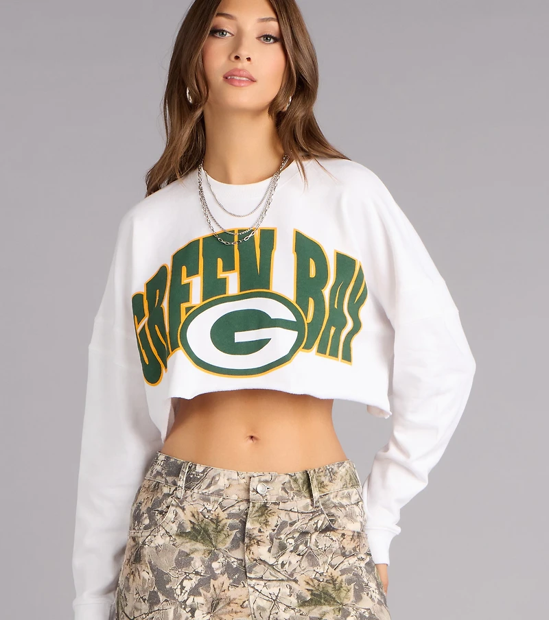 Ultra Game NFL Green Bay Packers Crop Sweatshirt