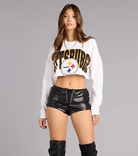 Ultra Game NFL Pittsburgh Steelers Crop Sweatshirt