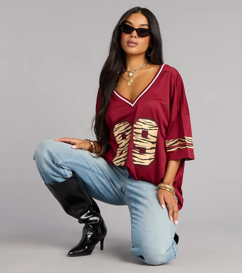 Easy MVP Tiger Print Jersey Top