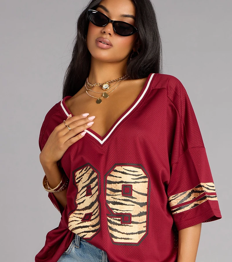 Easy MVP Tiger Print Jersey Top