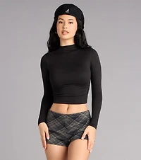 Cozy Sculpt Mock Neck Crop Top