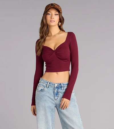 Effortless Tease Long Sleeve Crop Top