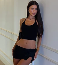 Off Duty Cool Ribbed Knit Halter Top