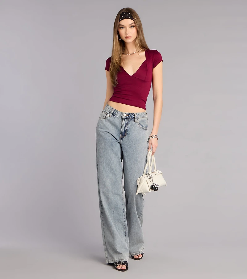 Lowkey Chic Short Sleeve V-Neck Top