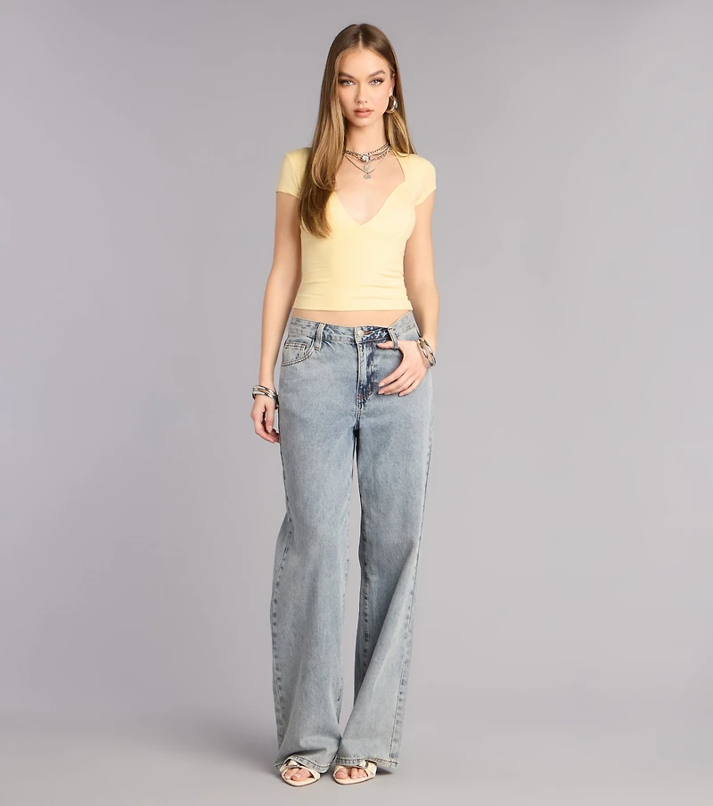 Lowkey Chic Short Sleeve V-Neck Top