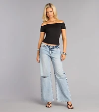 Clean Slate Off-Shoulder Crop Top