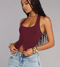 Casual Cutie Rib Knit Crop Top