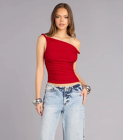 Instantly Styled Twisted One-Shoulder Top