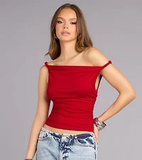 Instantly Styled Twisted One-Shoulder Top