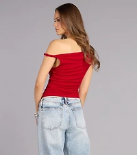 Instantly Styled Twisted One-Shoulder Top