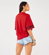 Sporty Sparkle Rhinestone Jersey Tee
