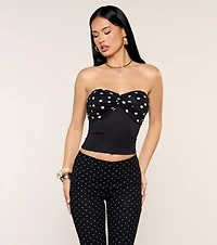 Dot Drama Twist Tube Crop Top