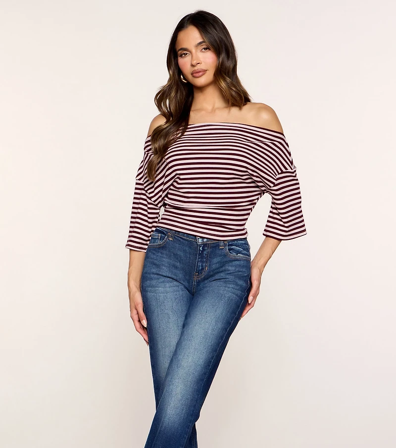 Plans Optional Striped Dolman Top
