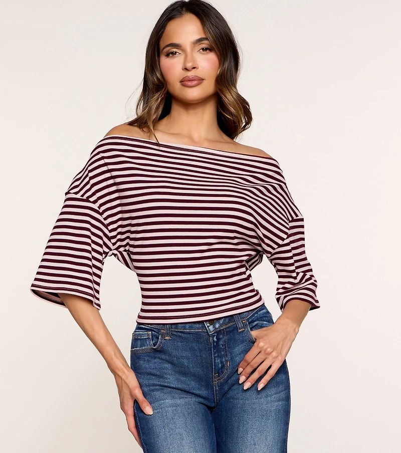 Plans Optional Striped Dolman Top