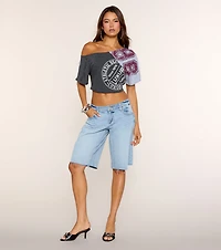 Campus Cut Graphic One Shoulder Tee