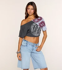 Campus Cut Graphic One Shoulder Tee
