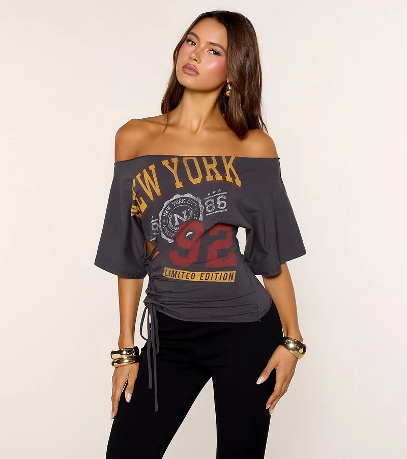 Team Tied Varsity Graphic Lace-Up Tee