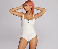 Back To Basics Henley Bodysuit