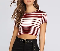 Striped Stunner Crop Tee