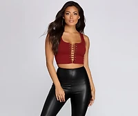 Lace Me Up Buttercup Top