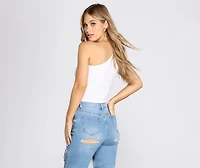 Do U One Better Knot Front Crop Tee