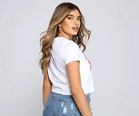 Red, White And Beer Crop Top
