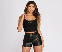 Rhinestone Honey Graphic Tank