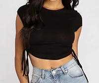 Side To Ribbed Knit Crop Top