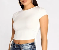 Side To Ribbed Knit Crop Top
