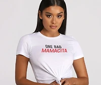 One Bad Mamacita Graphic Print Crop Top