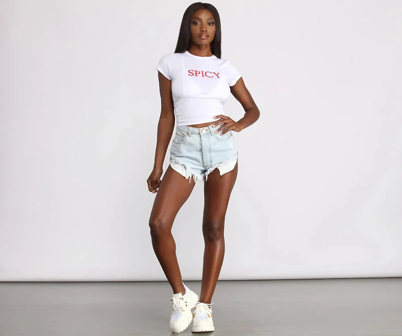 Short Sleeve Spicy Graphic Top