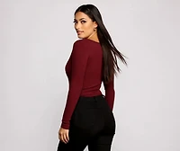 Basic Long Sleeve V-Neck Bodysuit