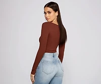 Basic Long Sleeve V-Neck Bodysuit