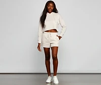 Basic Cropped Fleece Hoodie