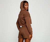 Basic Cropped Fleece Hoodie