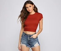 Basic Mood Ribbed Knit Crop Top
