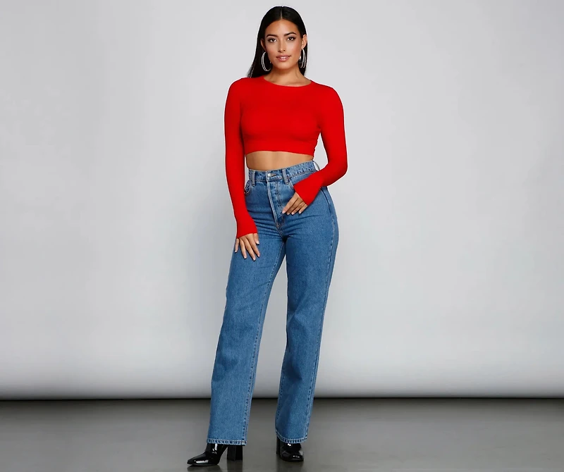 Go With It Ribbed Knit Crop Top