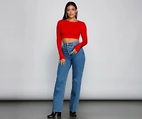 Go With It Ribbed Knit Crop Top