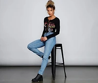 Hot Rod Lace-Up Graphic Top