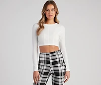 Trendy Basic Ribbed Knit Crop Top