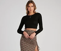 Keeping Knit Casual Crop Top