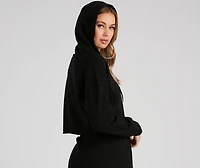 Basic Cropped Fleece Hoodie