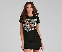 Legendary Rider Graphic Lace-Up Tunic Top