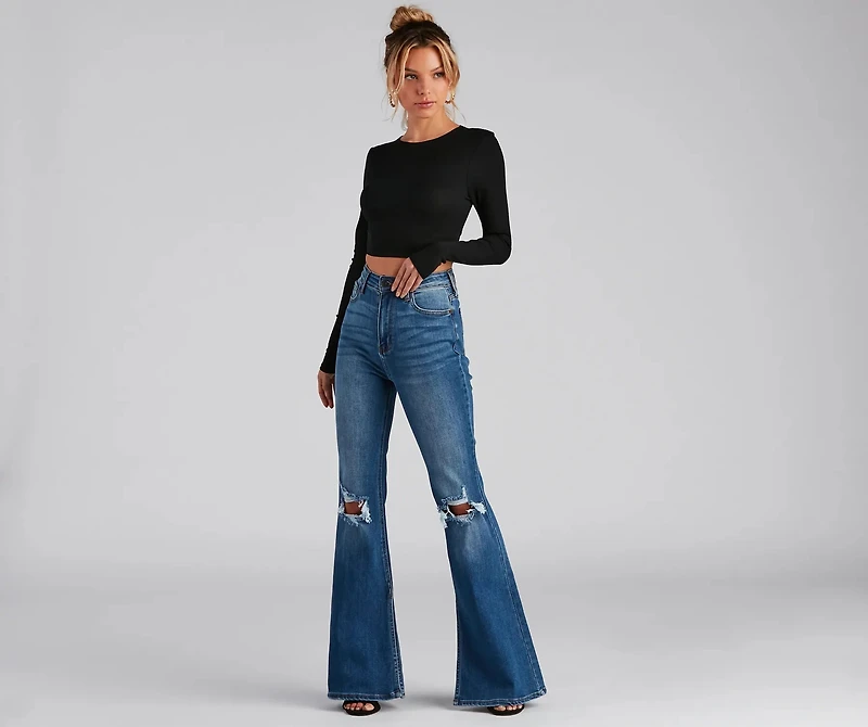 Go With It Ribbed Knit Crop Top