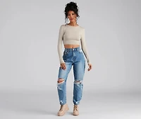 Go With It Ribbed Knit Crop Top