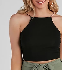 Cute Essential Cropped Halter Top
