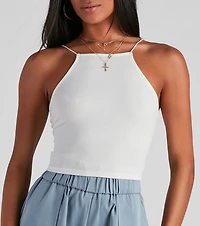 Cute Essential Cropped Halter Top