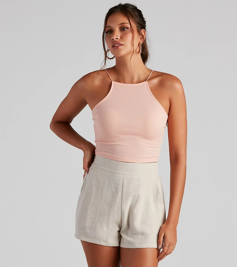 Cute Essential Cropped Halter Top