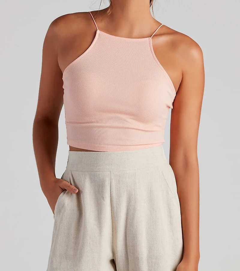 Cute Essential Cropped Halter Top